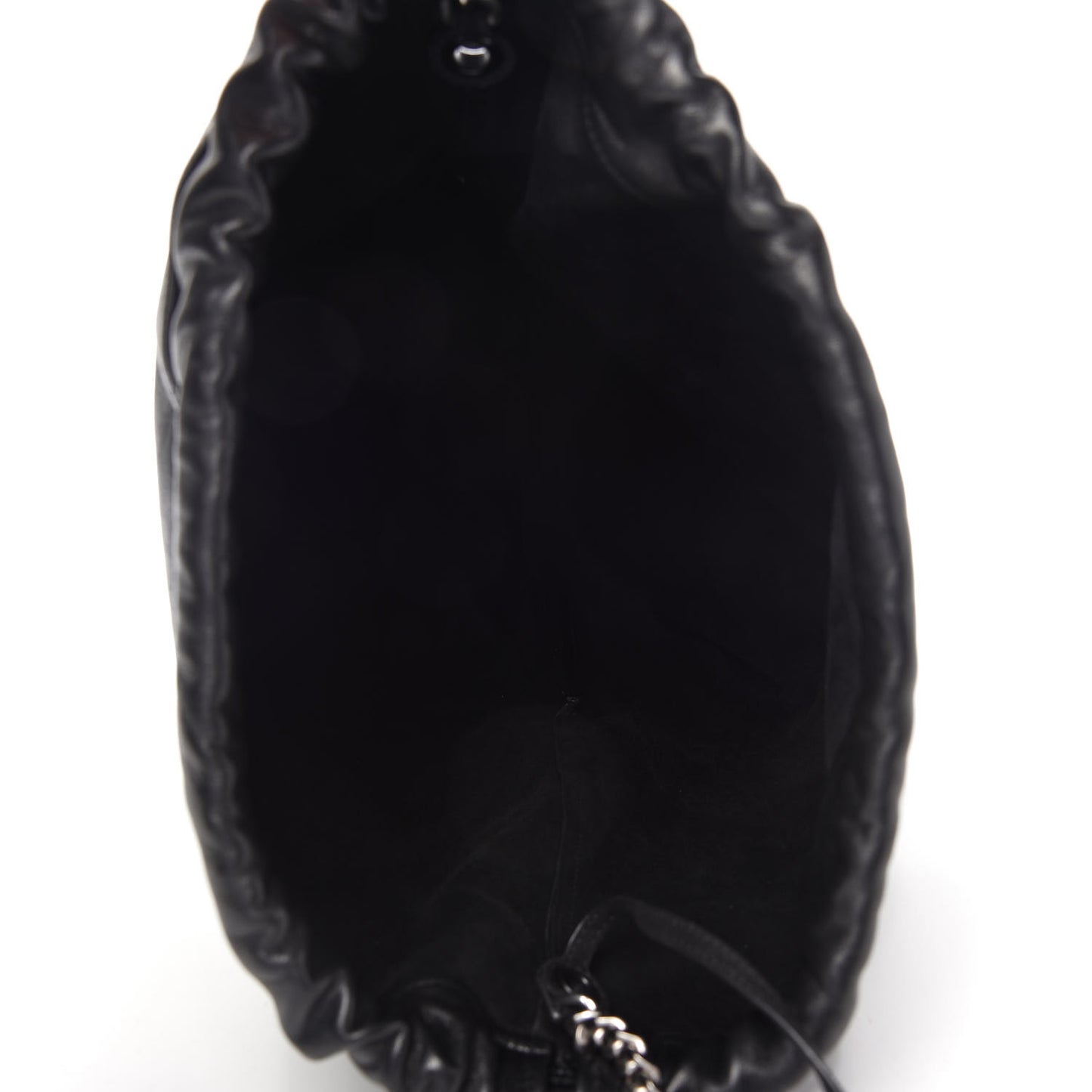 Lambskin Teddy Drawstring Bag Black