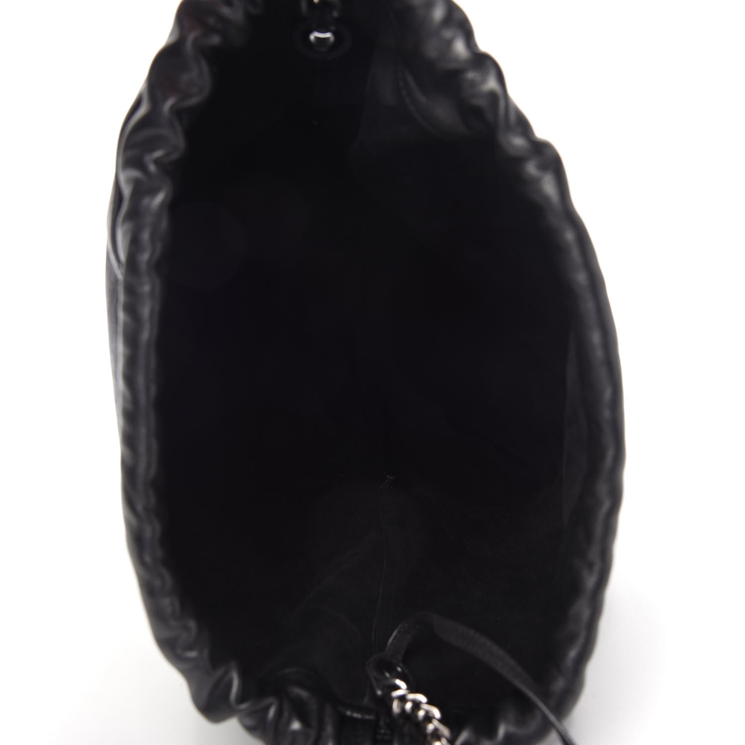 Saint Laurent Lambskin Teddy Drawstring Bag Black 5 of 9
