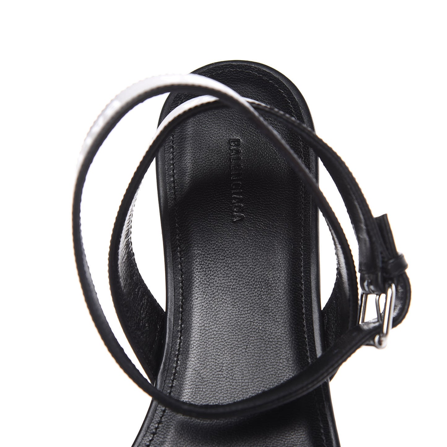 Calfskin Allover Logo Flat Sandals 38 Black White
