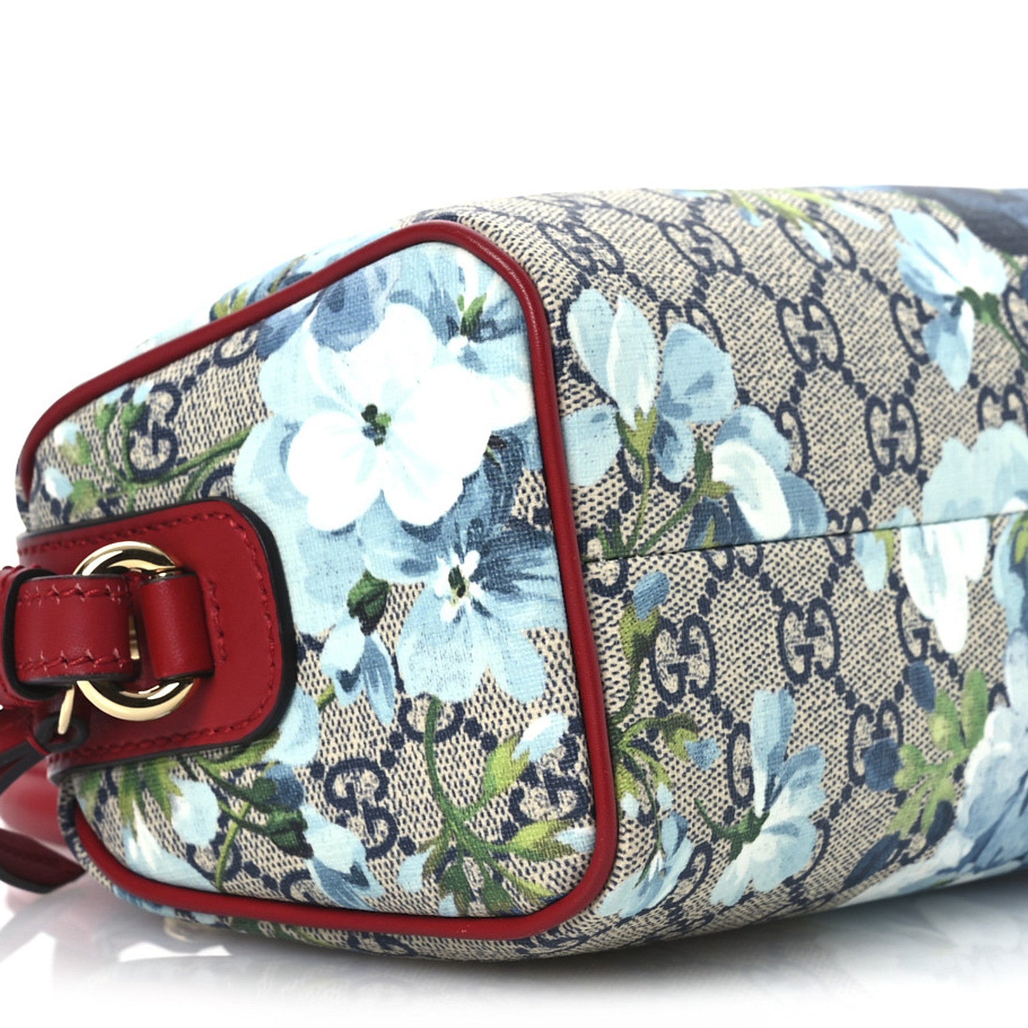 Gucci GG Supreme Monogram Blooms Mini Boston Navy Blue Hibiscus 9 of 14