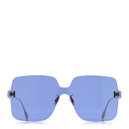 Christian Dior Mirrored Square Sunglasses Blue Gold 2 of 10