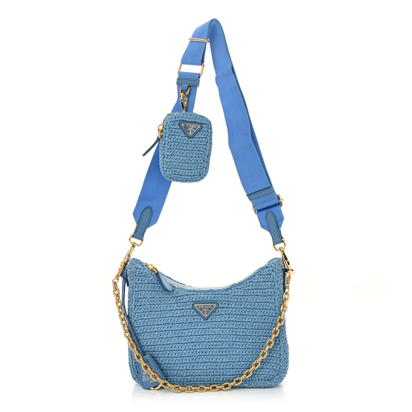 Yarn Raffia Effect Crochet Re-Edition 2005 Shoulder Bag Celeste