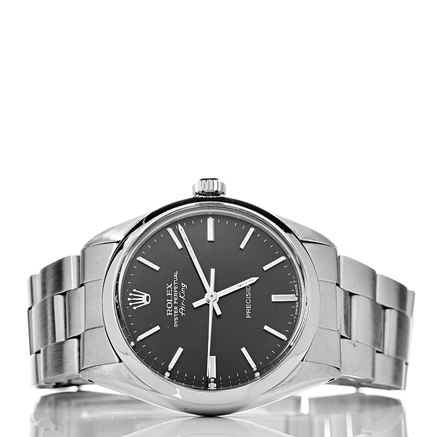 Rolex Stainless Steel 34mm Oyster Perpetual Air-King Super Precision Watch Black 5500 3 of 7