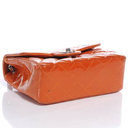 Chanel Patent Quilted Mini Square Flap Orange 4 of 9