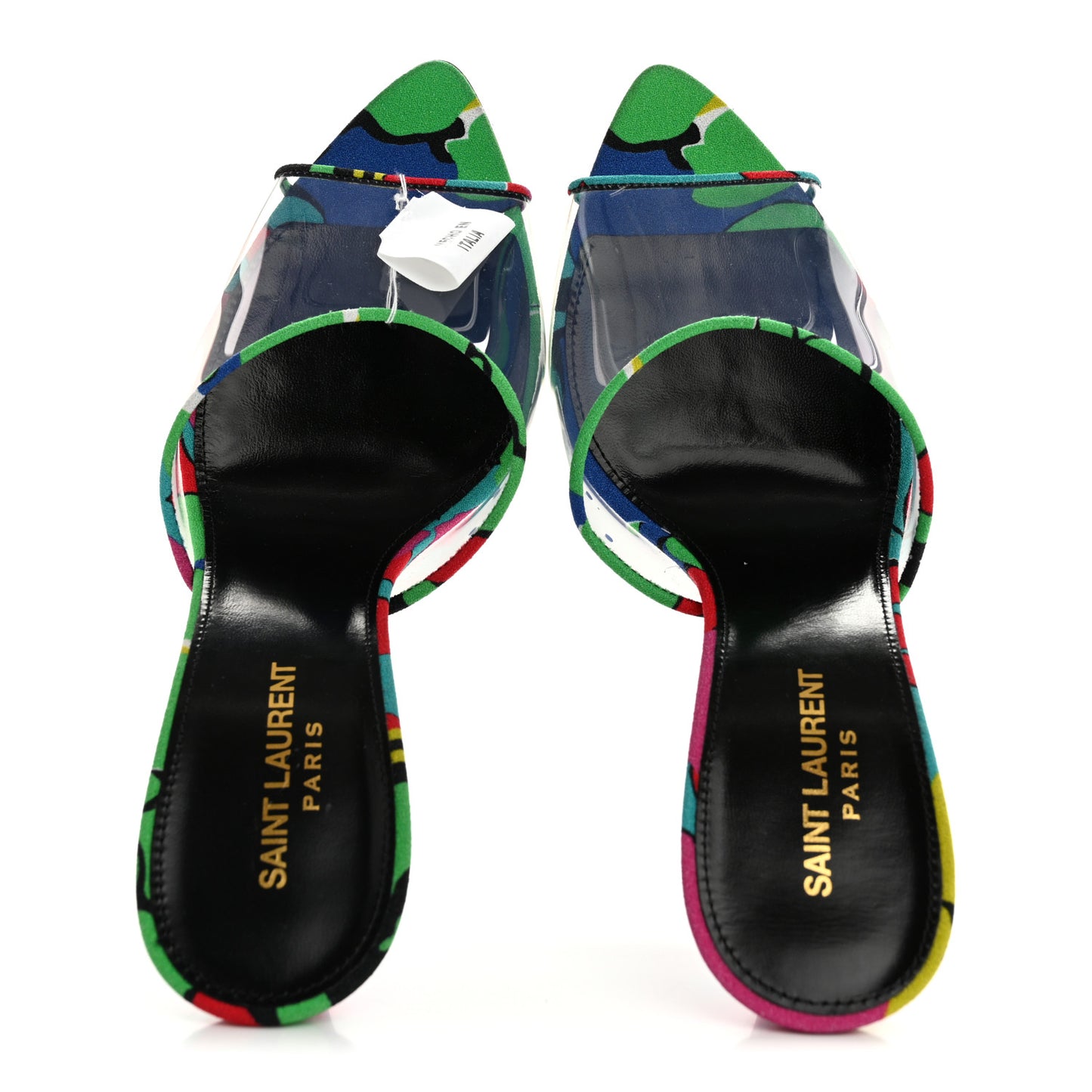 Transparent Ibiza Flower Gippy 95 Mule Sandals 40 Multicolor