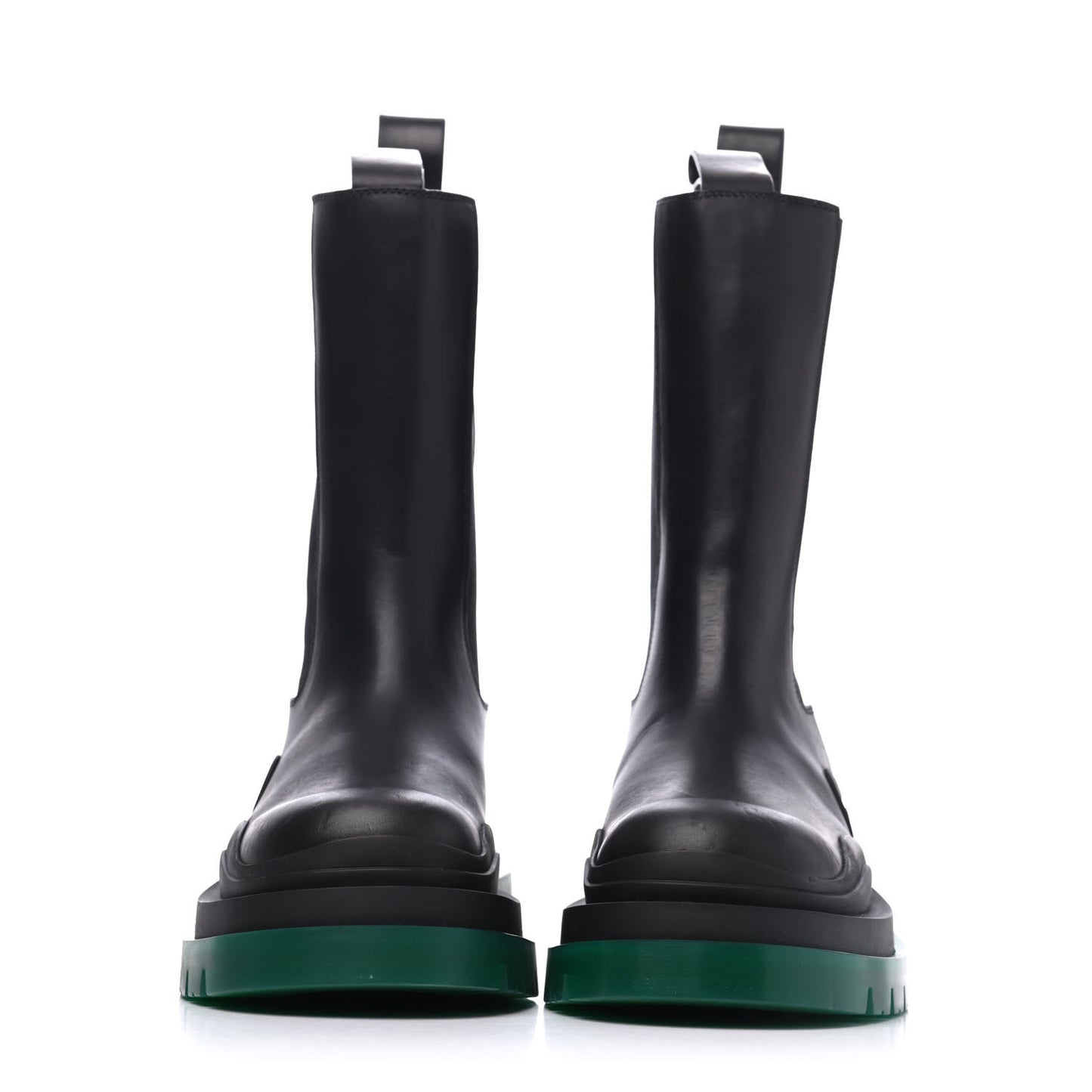 Calfskin The Tire Chelsea Boots 37 Black Green