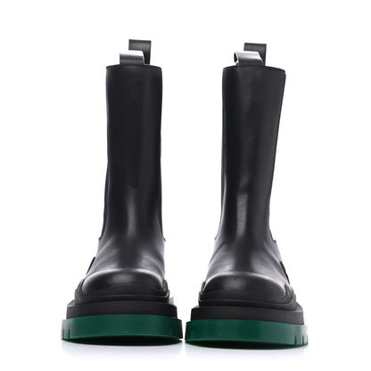 Bottega Veneta Calfskin The Tire Chelsea Boots 37 Black Green 2 of 15
