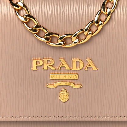 Prada Vitello Move Metal Oro Chain Wallet Cipria 6 of 8