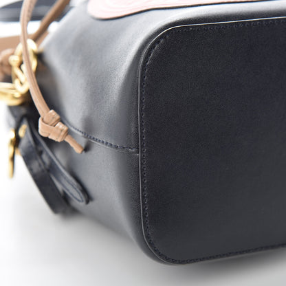 Fendi Vitello Liberty F is Fendi Stamp Patch Mini Mon Tresor Bucket Bag Blue Notte Cuoio Flamingo 9 of 11