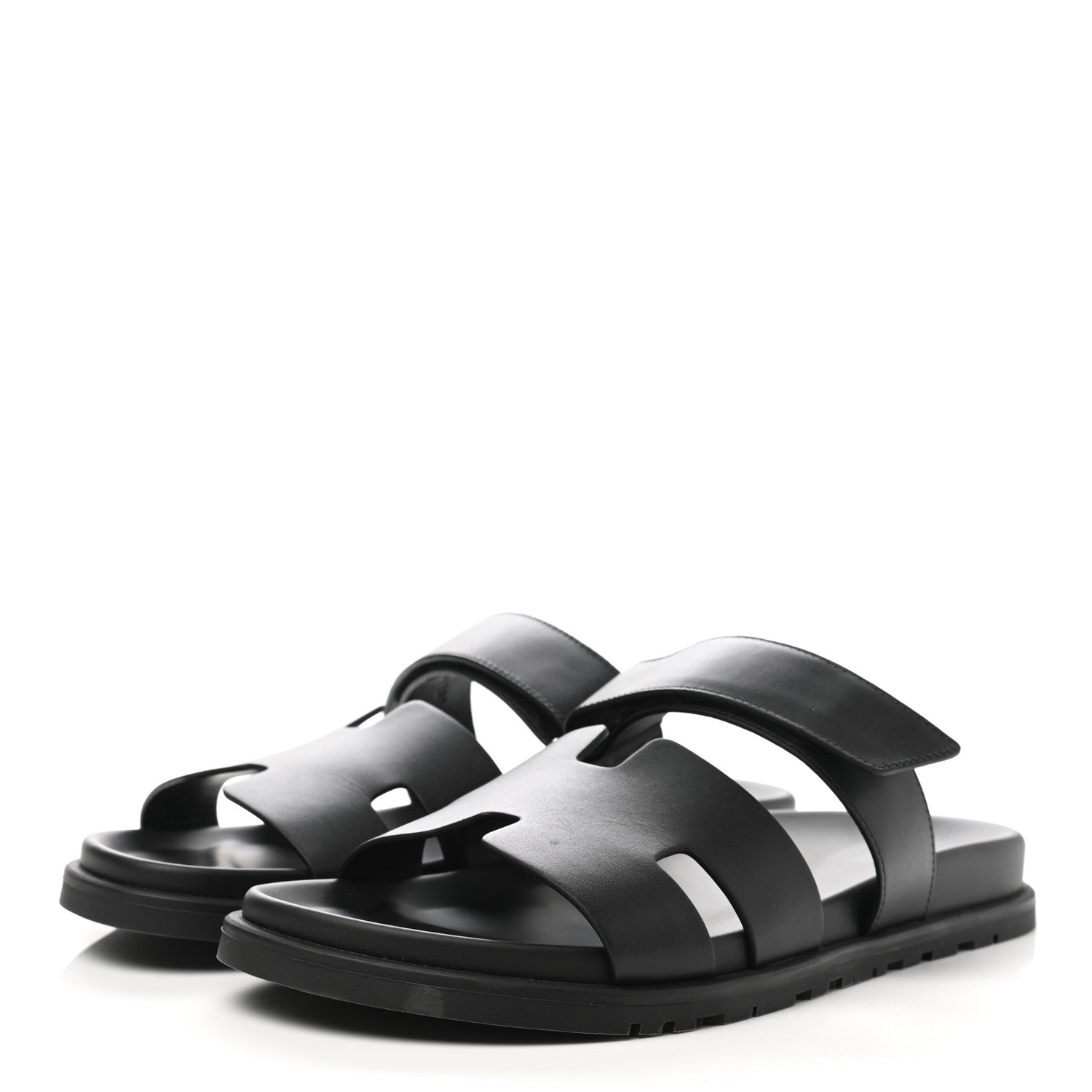 Hermes Calfskin Mens Chypre Sandals 43.5 Black 3 of 13