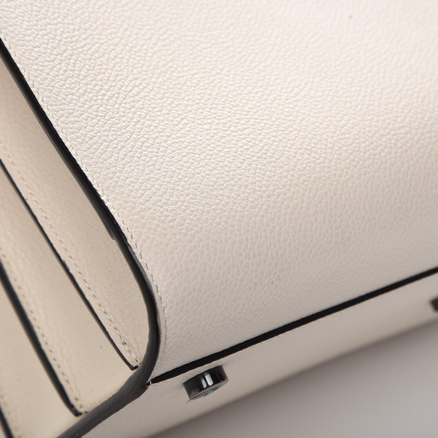 Grained Calfskin Small Sac De Jour Dove White Black