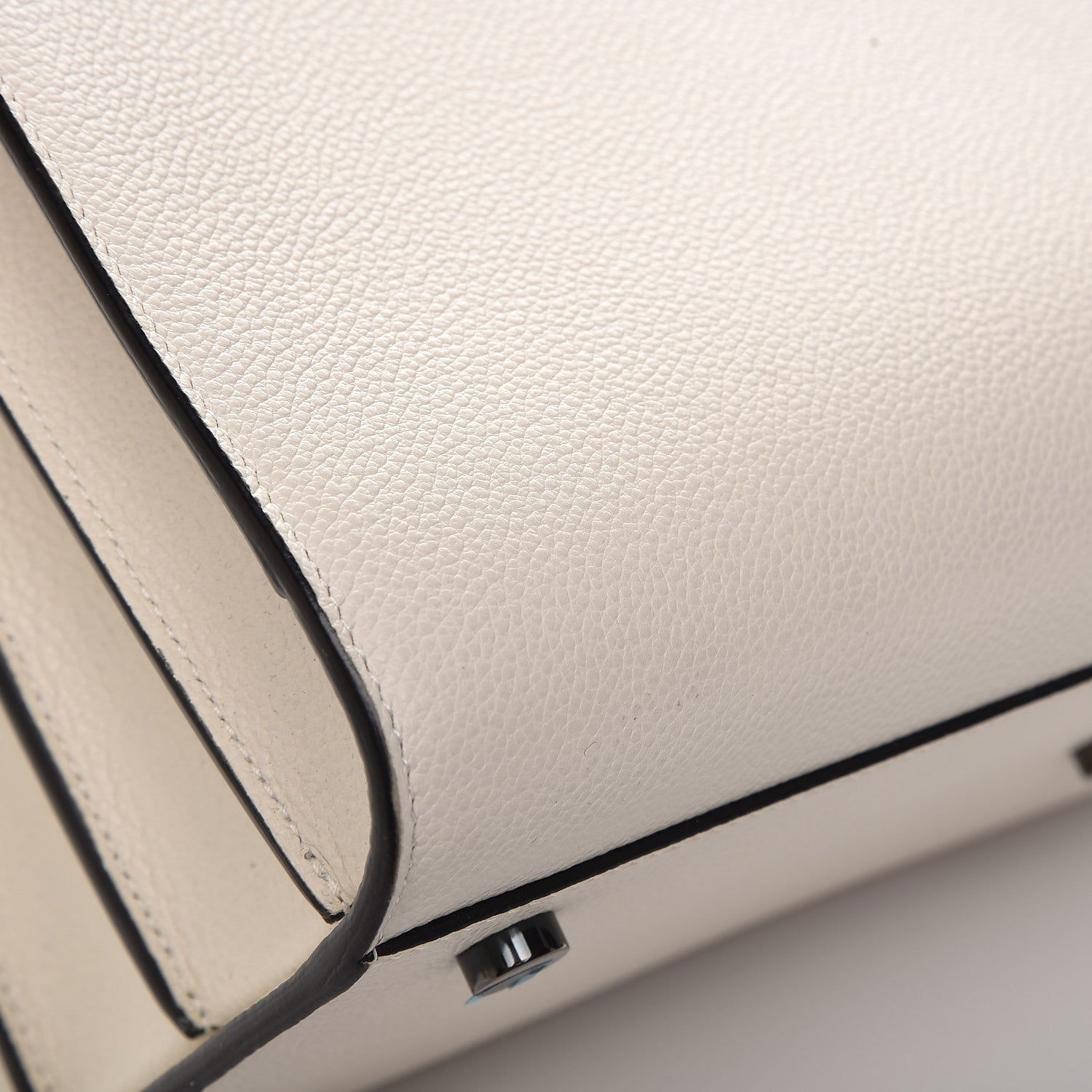 Saint Laurent Grained Calfskin Small Sac De Jour Dove White Black 9 of 9