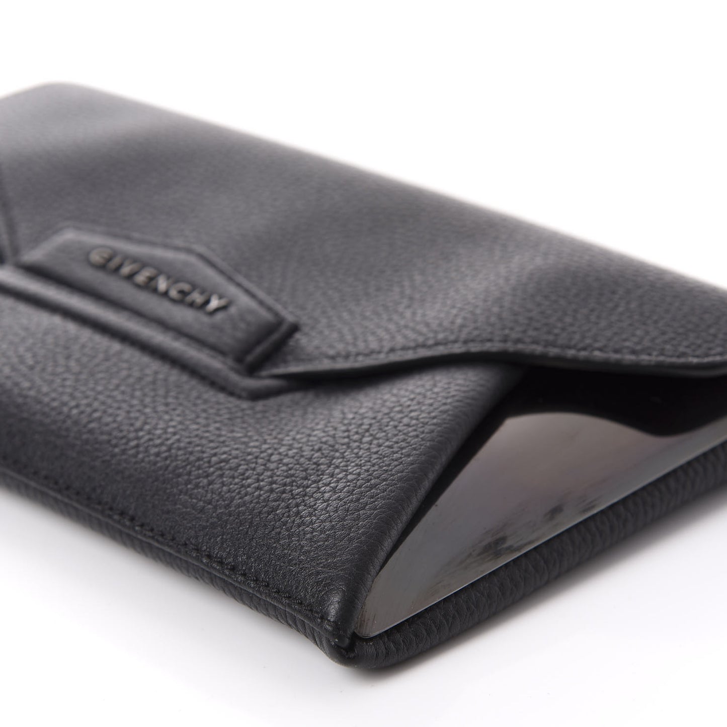 Sugar Goatskin Small Antigona Envelope Clutch Black