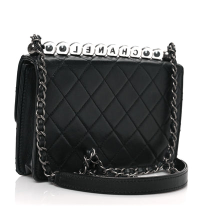 Chanel Goatskin Quilted Logo Small Chic Flap Black 2 of 7
