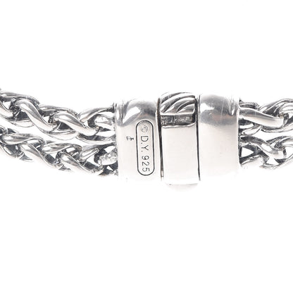 David Yurman Sterling Silver Diamond 18mm Double Wheat Chain Necklace 5 of 5