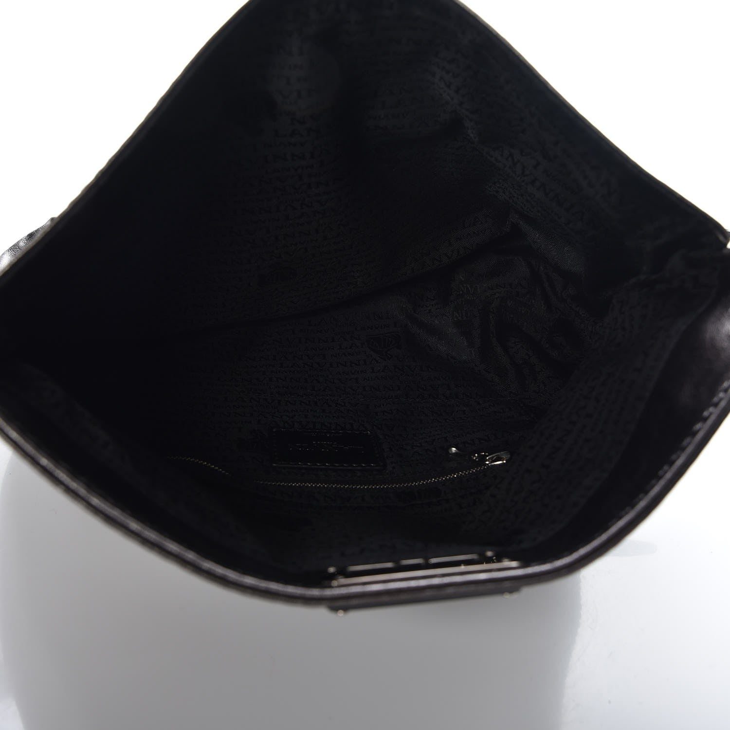 Lanvin Metallic Lame Happy Clutch Gunmetal 11 of 12