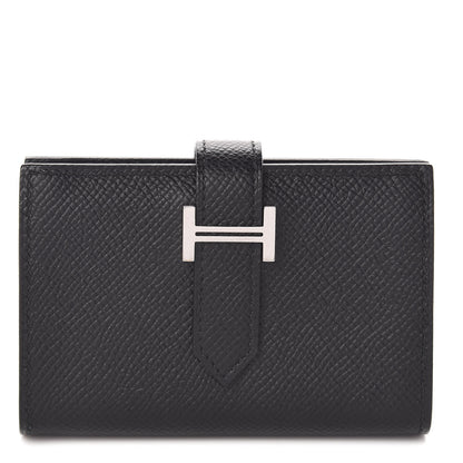 Hermes Epsom Mini Bearn Wallet Black 1 of 8