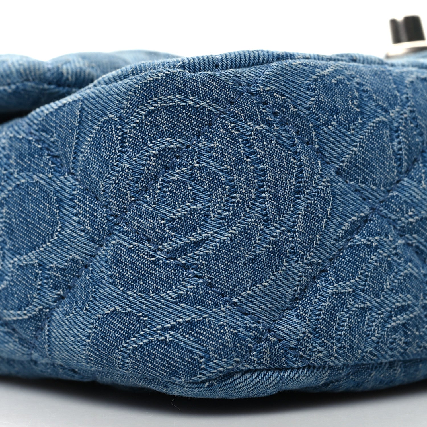 Chanel Denim Quilted Camellia Sweetheart Mini Flap Blue 9 of 10