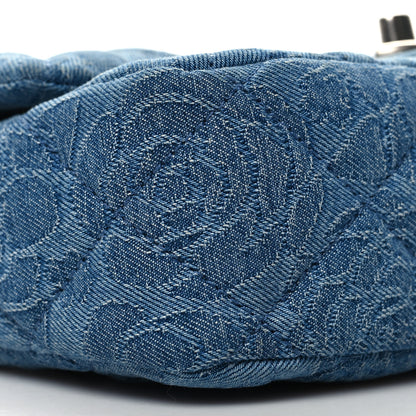 Chanel Denim Quilted Camellia Sweetheart Mini Flap Blue 9 of 10
