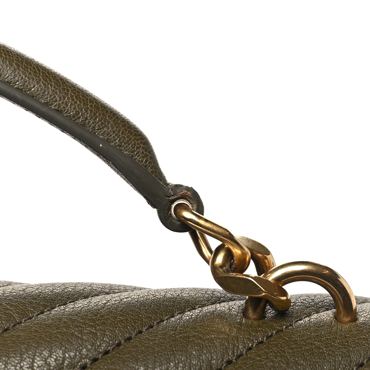 Saint Laurent Sheepskin Matelasse Chevron Monogram Medium College Bag Seawood 15 of 15