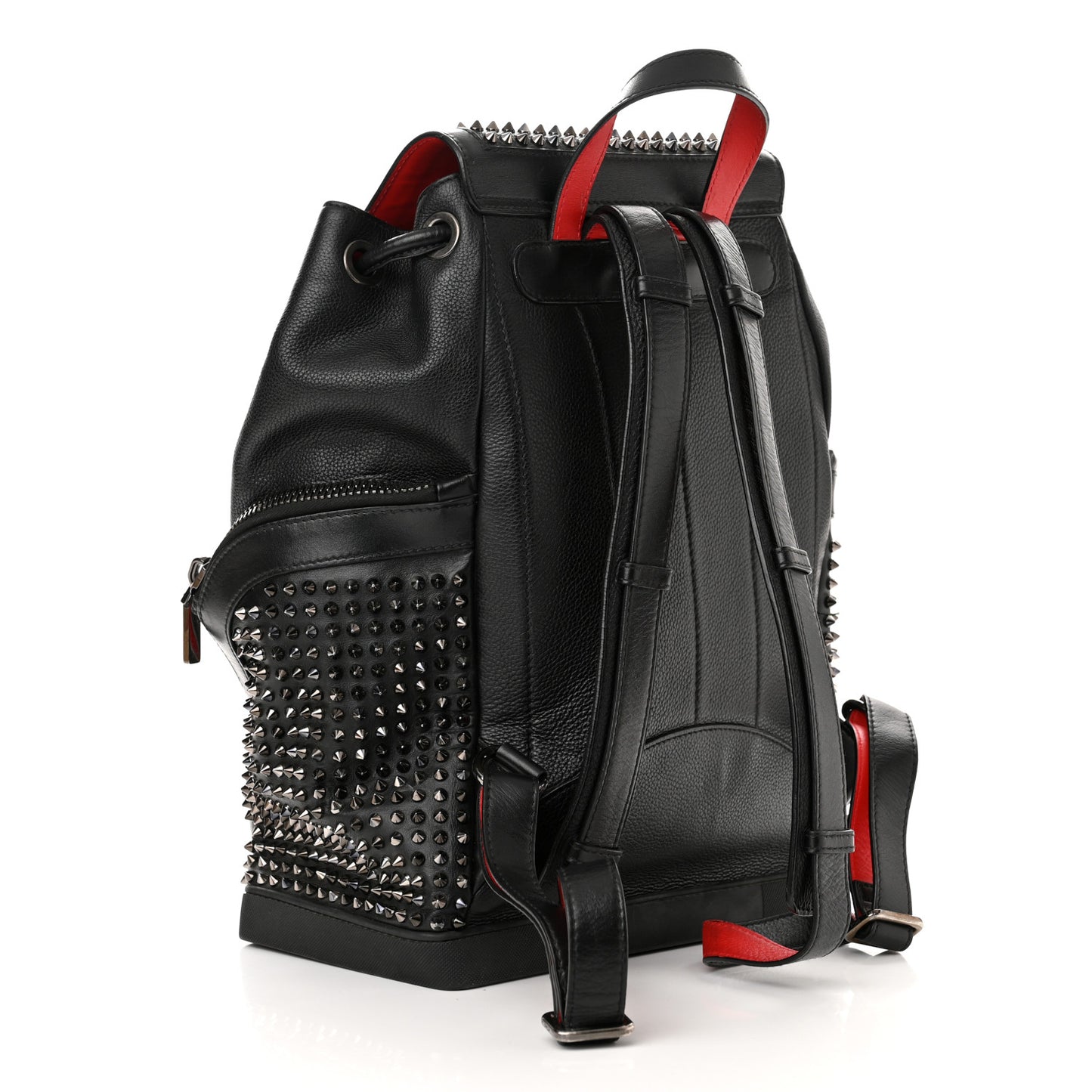 Calfskin Spiked Explorafunk Backpack Black