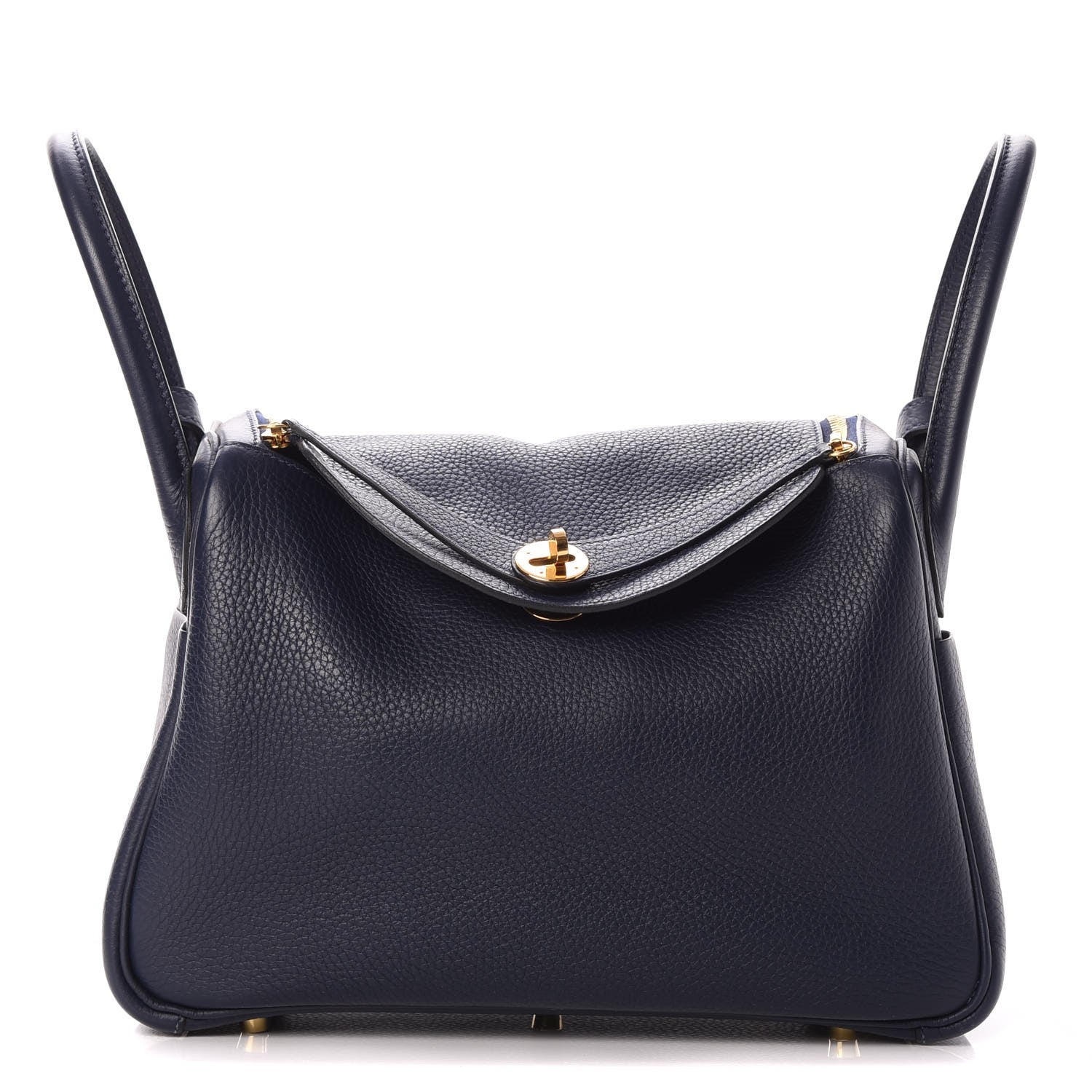 Hermes Taurillon Clemence Lindy 30 Bleu Nuit 1 of 8