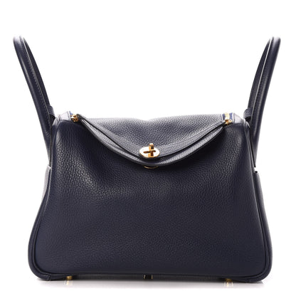Hermes Taurillon Clemence Lindy 30 Bleu Nuit 1 of 8