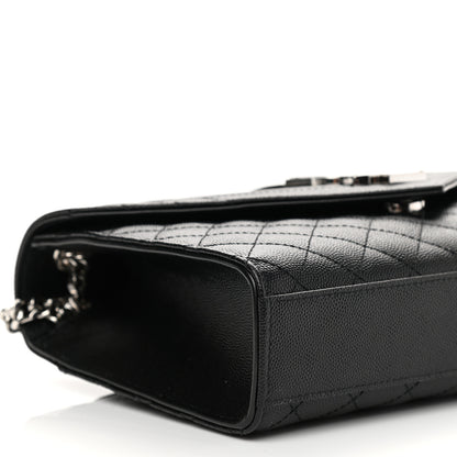 Saint Laurent Grain De Poudre Textured Mixed Matelasse Triquilt Medium Monogram Satchel Black 6 of 7