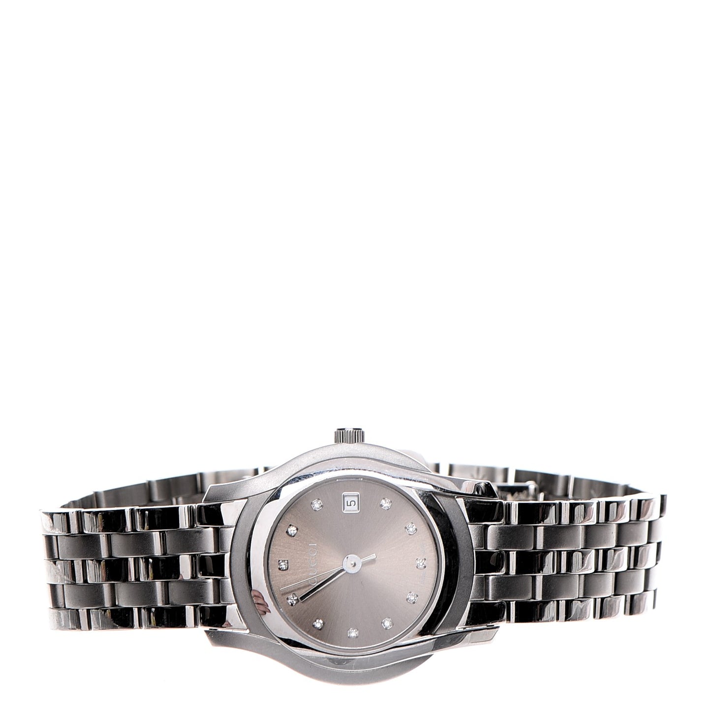 Stainless Steel Diamond 27mm 5500L Quartz Watch Brown