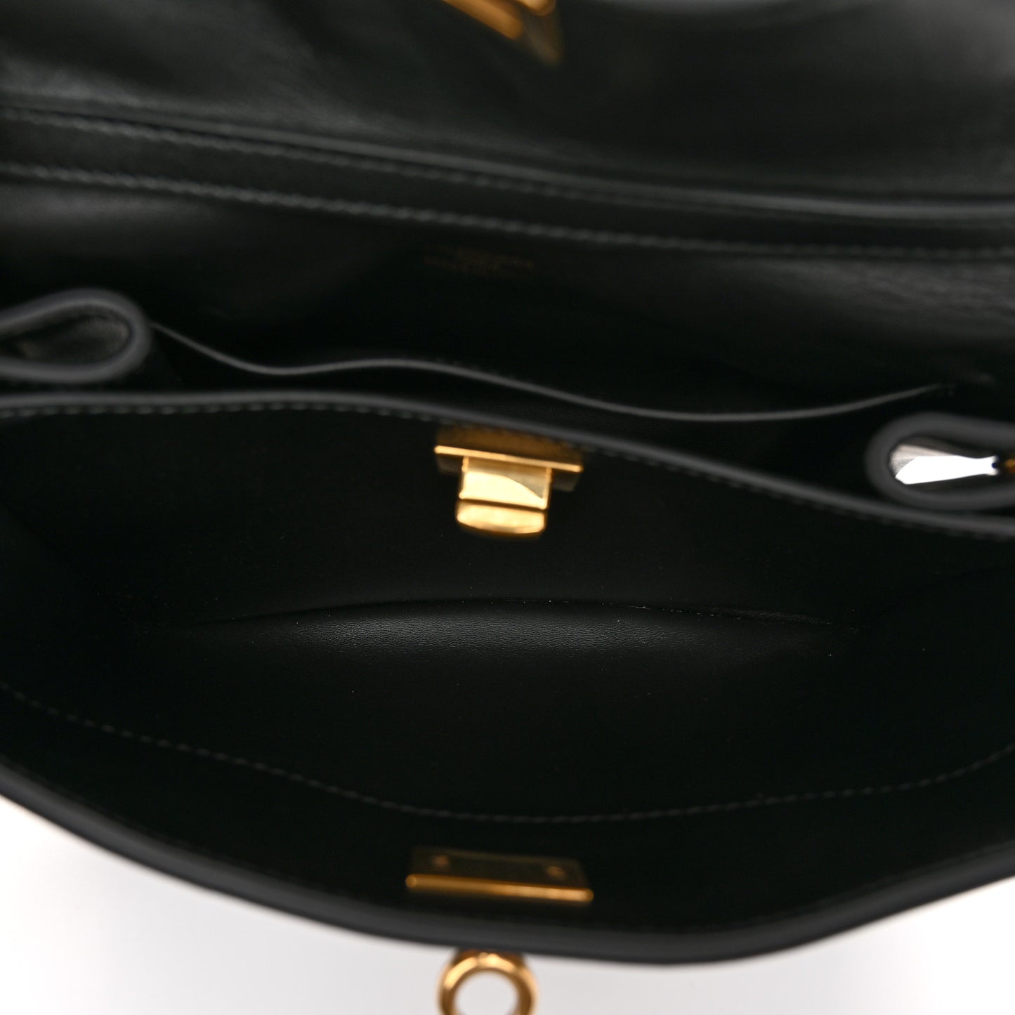 Natural Smooth Calfskin Mini Rodeo Top Handle Handbag Black
