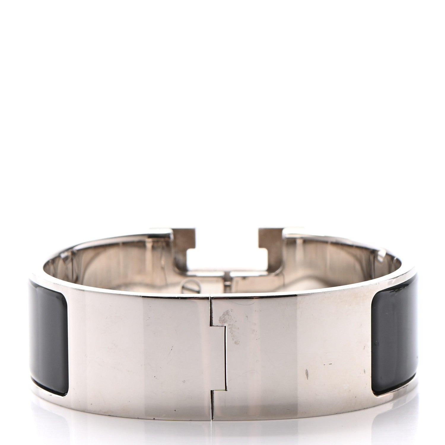 Hermes Enamel Wide Clic Clac H Bracelet GM Black 3 of 7