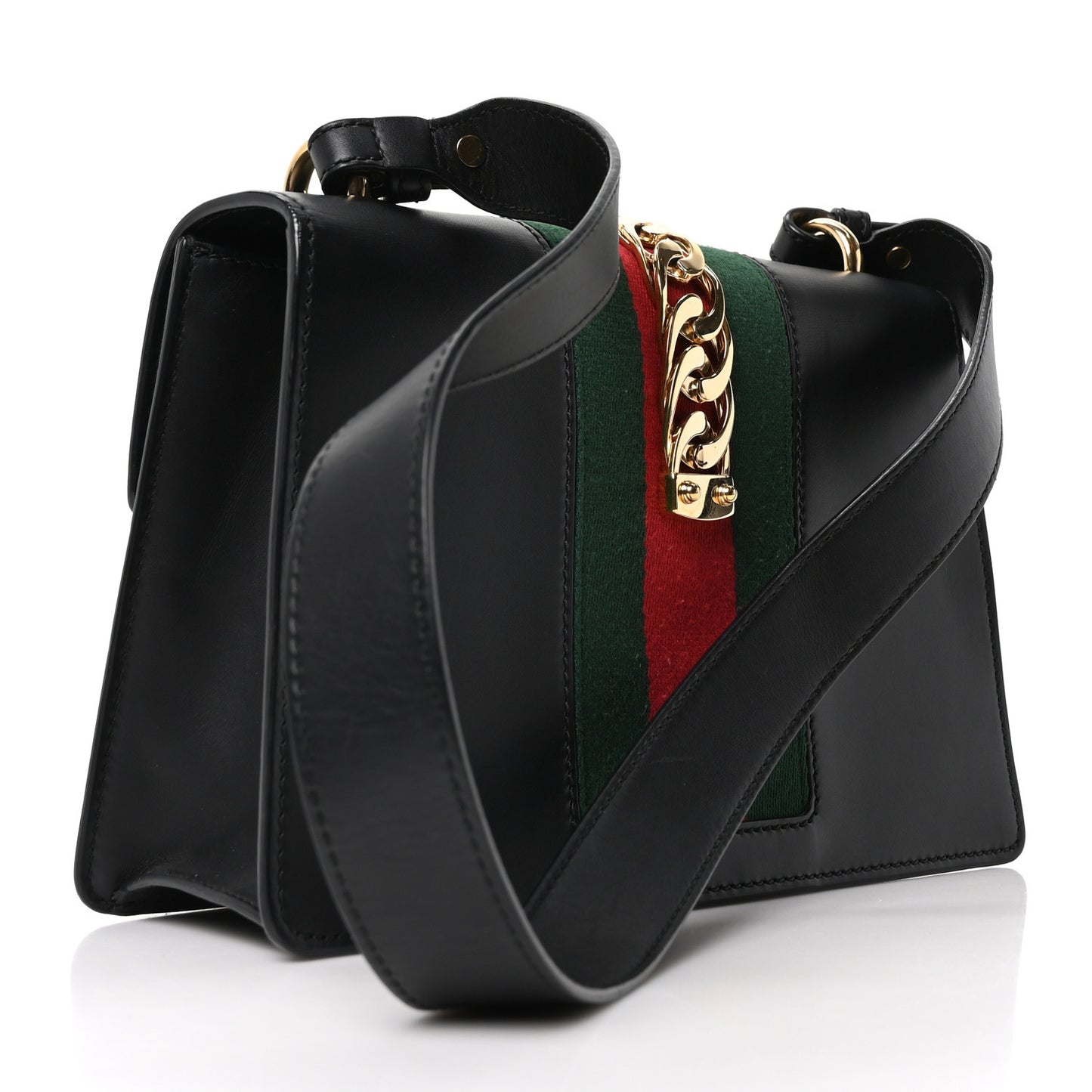 Calfskin Small Sylvie Shoulder Bag Black
