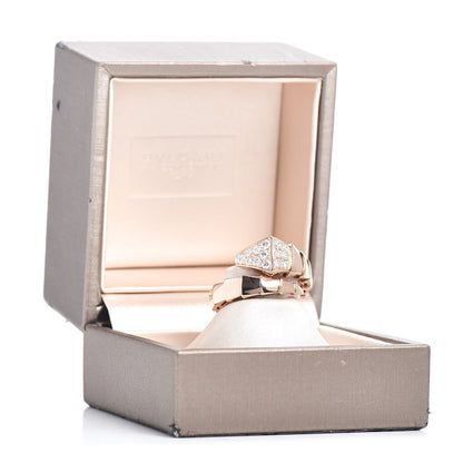 Bulgari 18K Rose Gold Diamond Serpenti Ring L 55 7.25 5 of 5