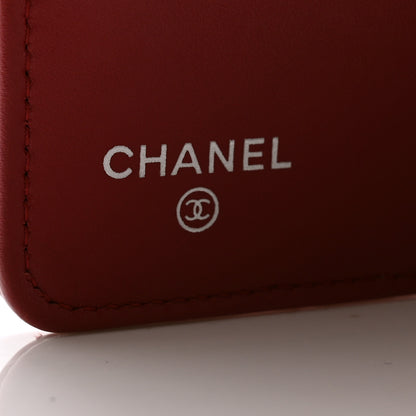 Chanel Patent Calfskin Quilted Yen Wallet Red 6 of 9
