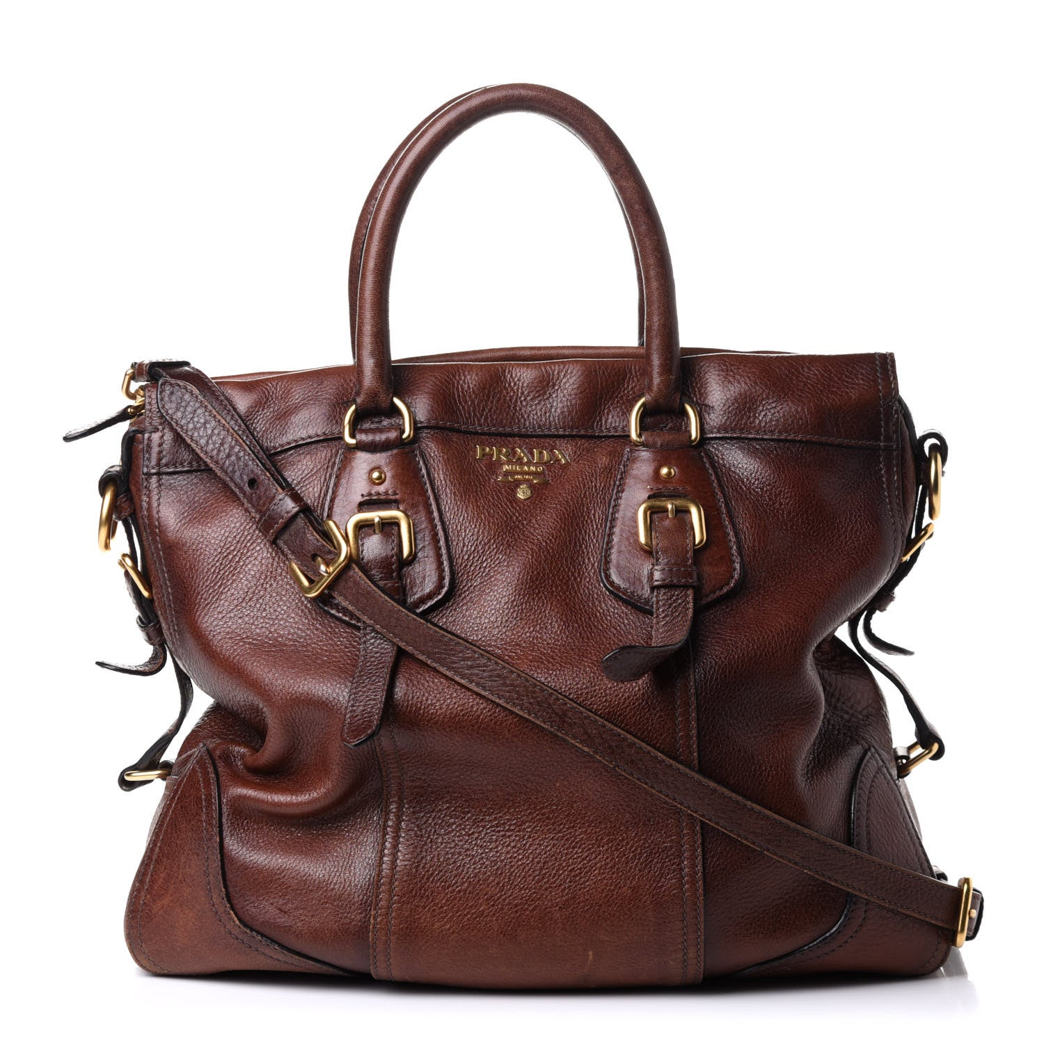 Prada Cervo Antik Tote Bruciato 1 of 10