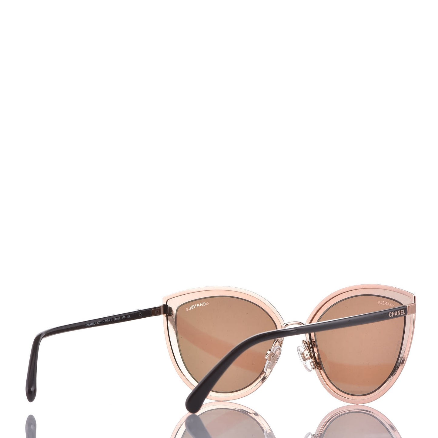 Metal Cat Eye Sunglasses 4222 Pink Gold