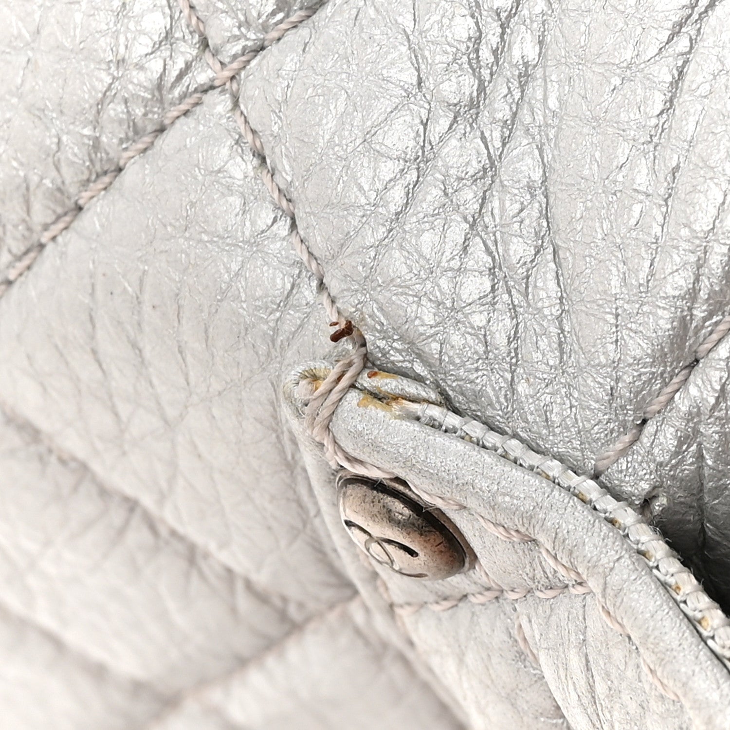 Chanel Metallic Calfskin Quilted XXL Travel Flap Bag Silver 14 of 14