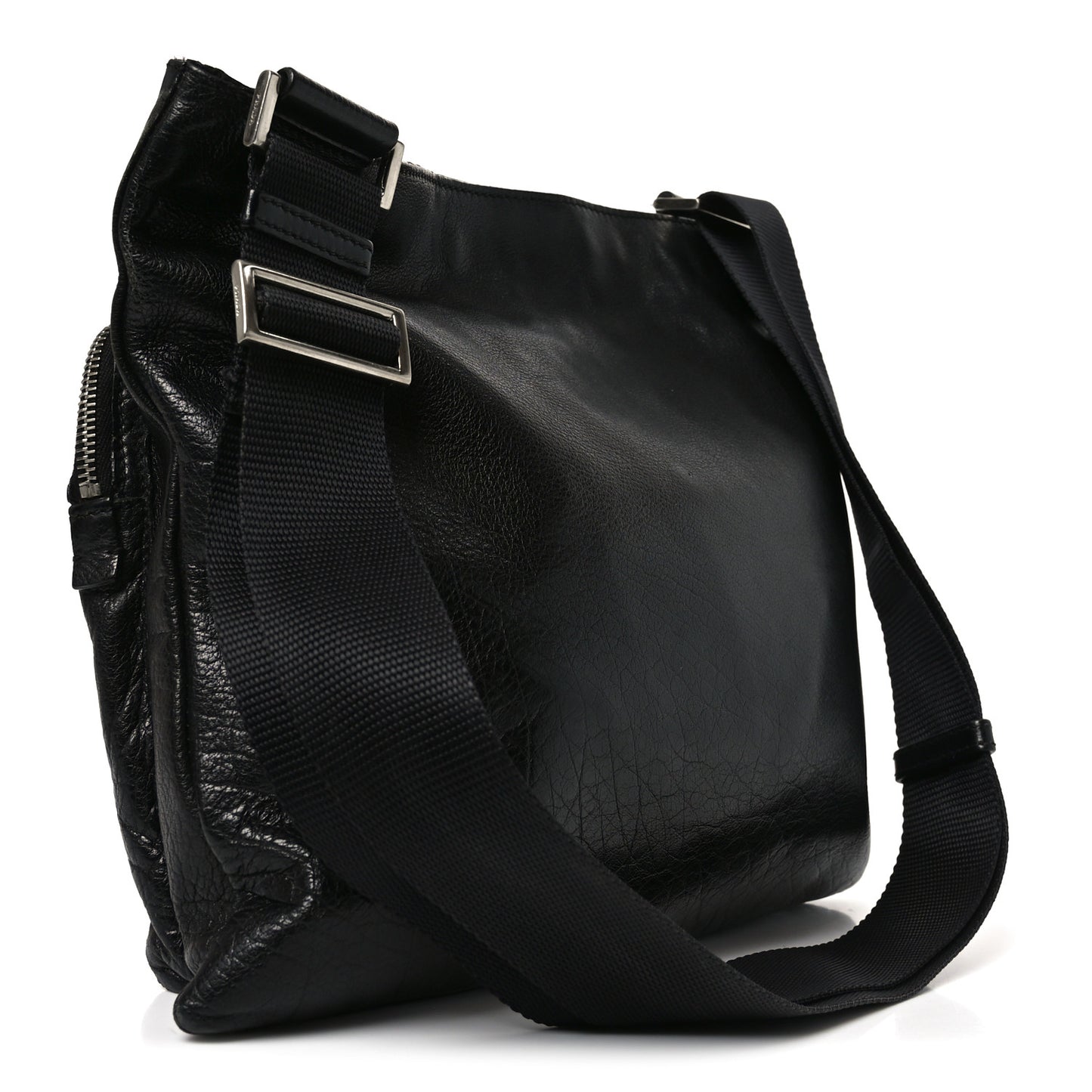 City Calf Messenger Bag Black