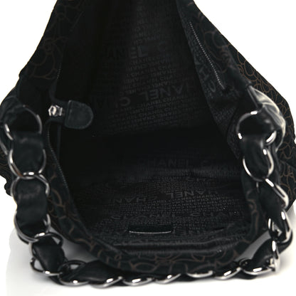 Chanel Suede Camellia Hobo Bag Black 5 of 14