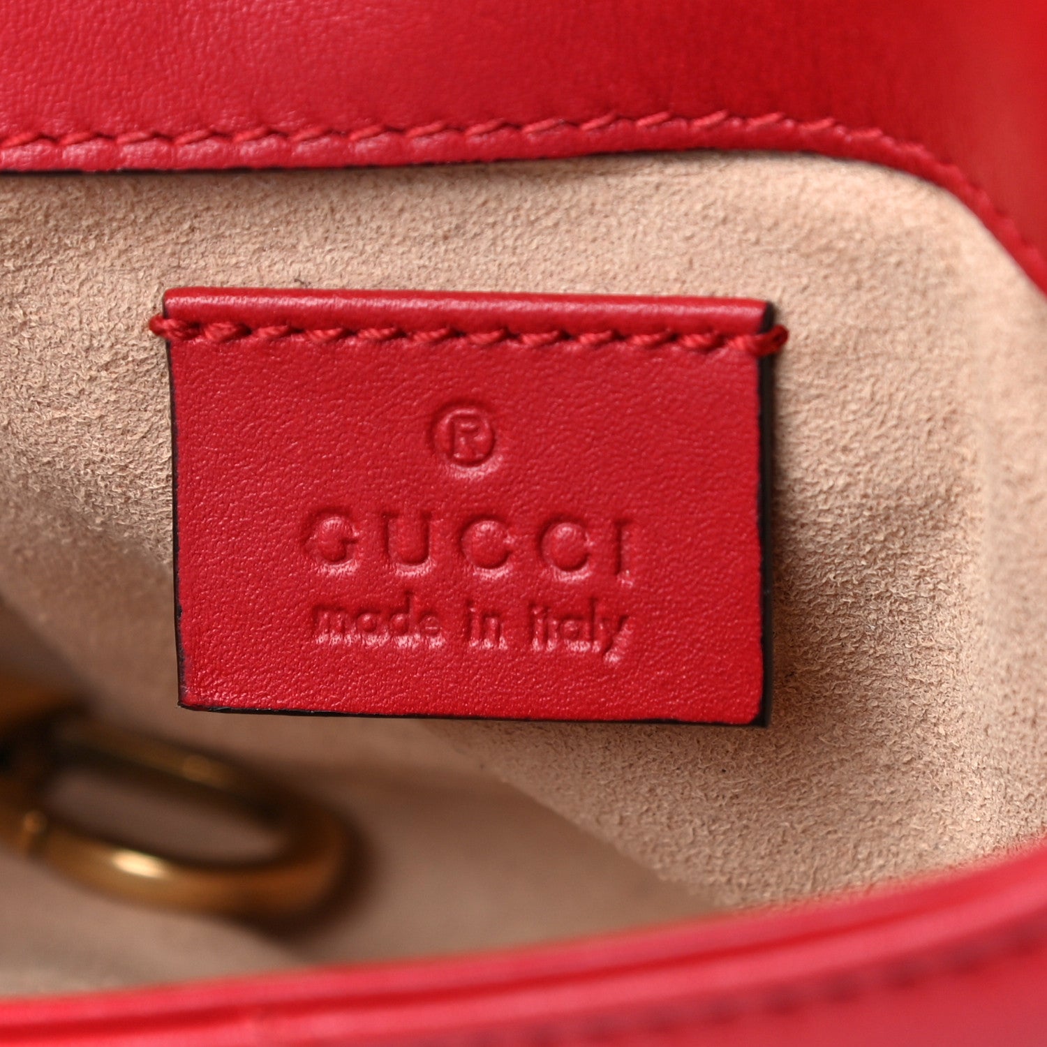 Gucci Calfskin Matelasse Super Mini GG Marmont Shoulder Bag Hibiscus Red 6 of 16