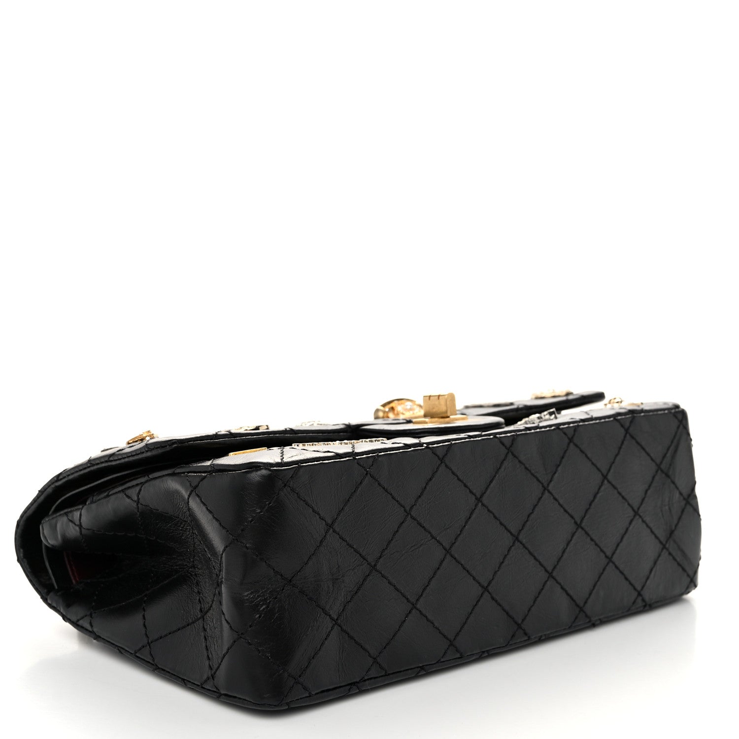 Chanel Aged Calfskin Lucky Charms 2.55 Reissue 225 Flap Black 4 of 11