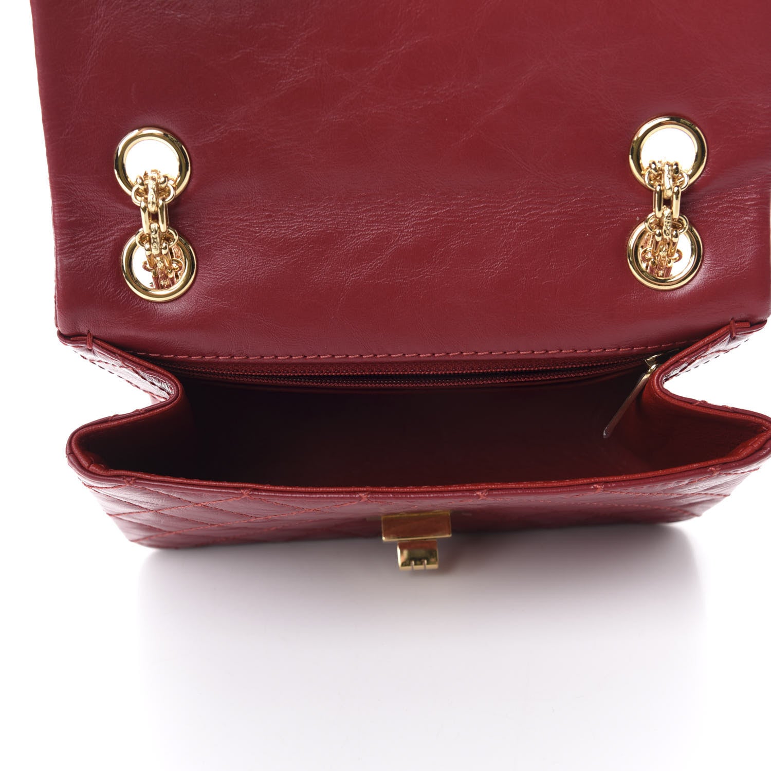 Chanel Aged Calfskin Quilted 2.55 Reissue Mini Flap Red 5 of 11