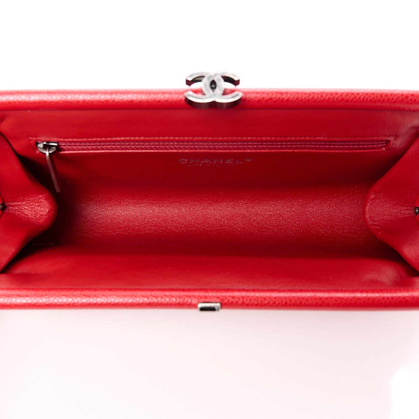 Caviar Quilted Timeless Clutch Red