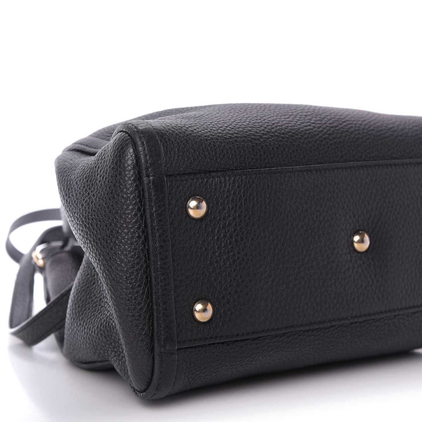 Pebbled Calfskin Small Soho Shoulder Bag Black
