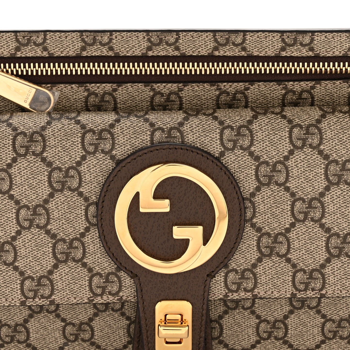GG Supreme Monogram Textured Dollar Calfskin Blondie Belt Bag Beige Ebony New Acero