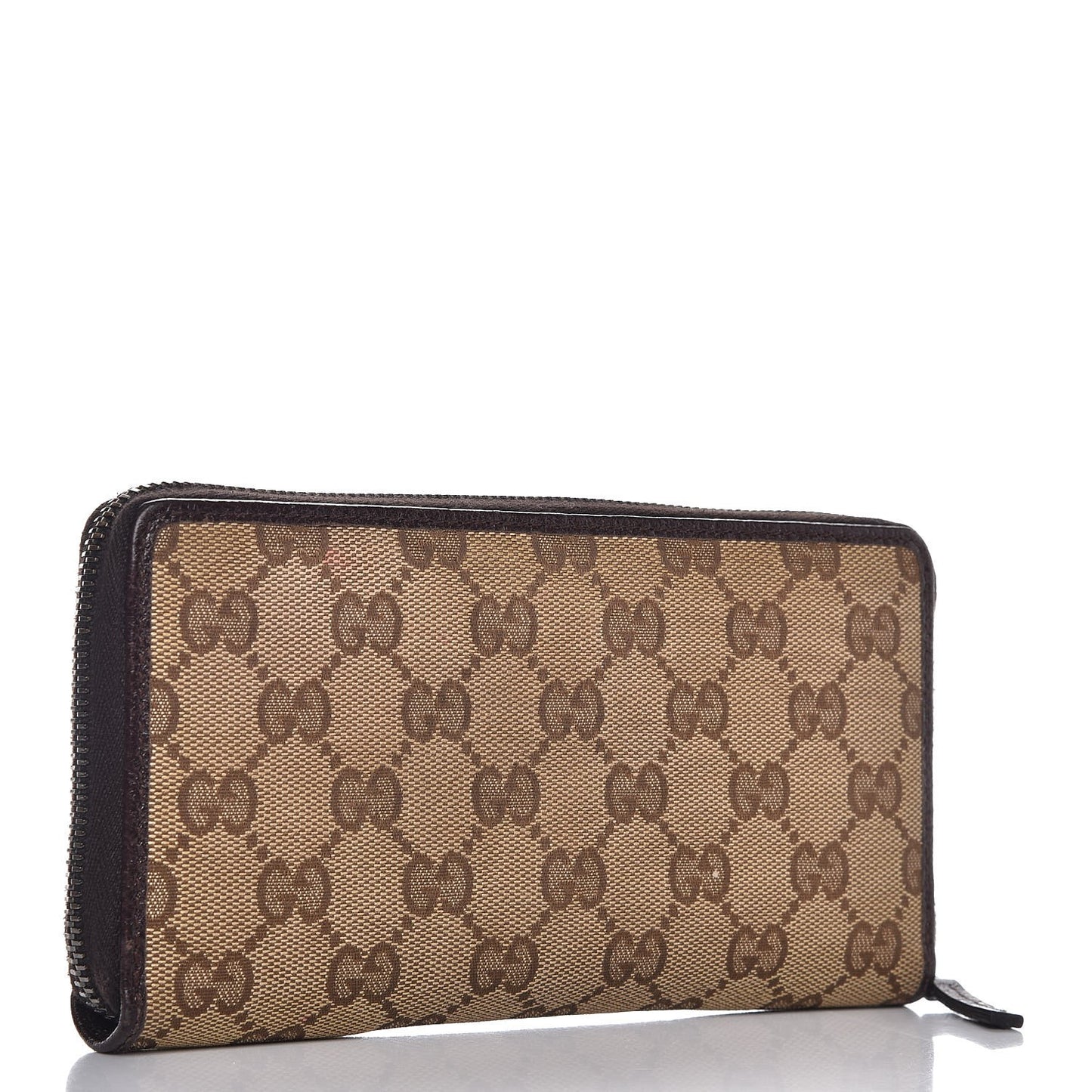 Monogram Metal Bar Zip Around Wallet Dark Brown