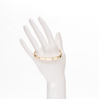 Cartier 18K Yellow Gold 4 Diamond LOVE Bracelet 19 2 of 8