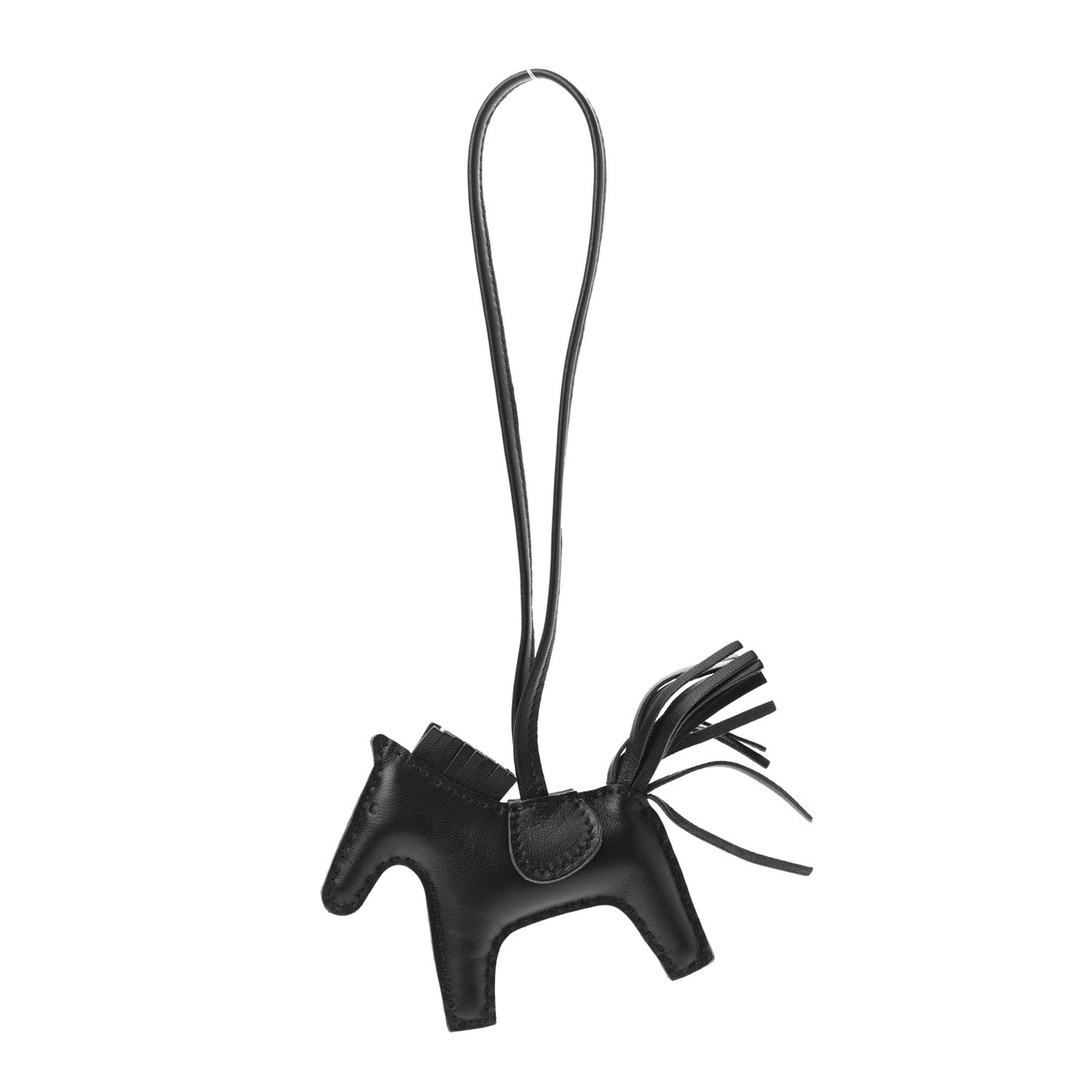 Milo Lambskin Grigri Rodeo Horse Bag Charm PM So Black