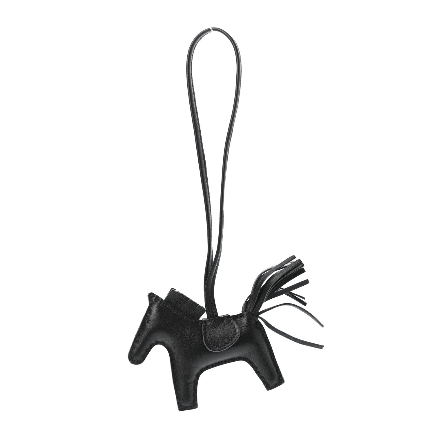 Hermes Milo Lambskin Grigri Rodeo Horse Bag Charm PM So Black 1 of 4