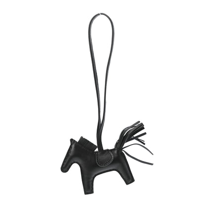 Hermes Milo Lambskin Grigri Rodeo Horse Bag Charm PM So Black 1 of 4